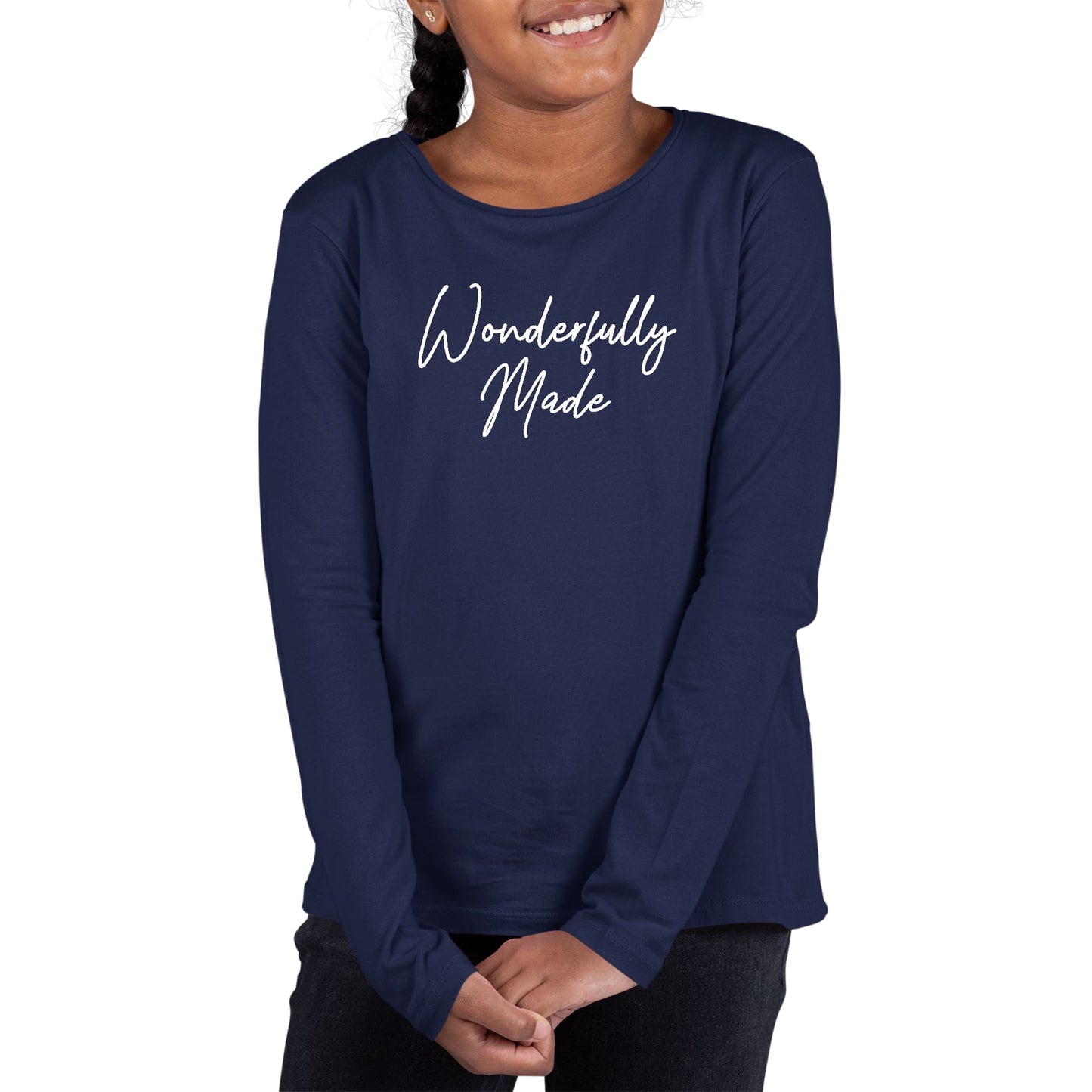 Youth Long Sleeve Graphic T-shirt - Wonderfully Made