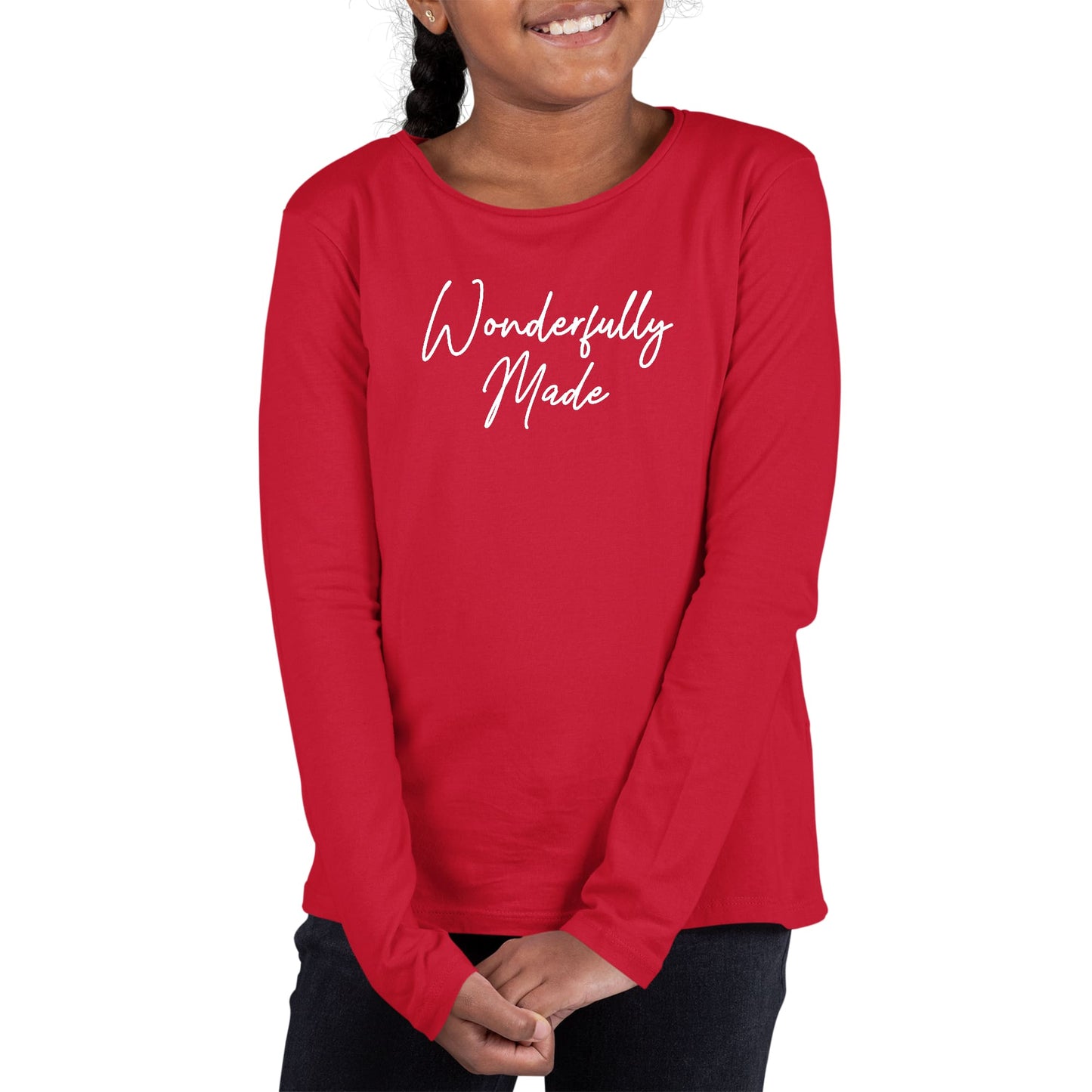 Youth Long Sleeve Graphic T-shirt - Wonderfully Made