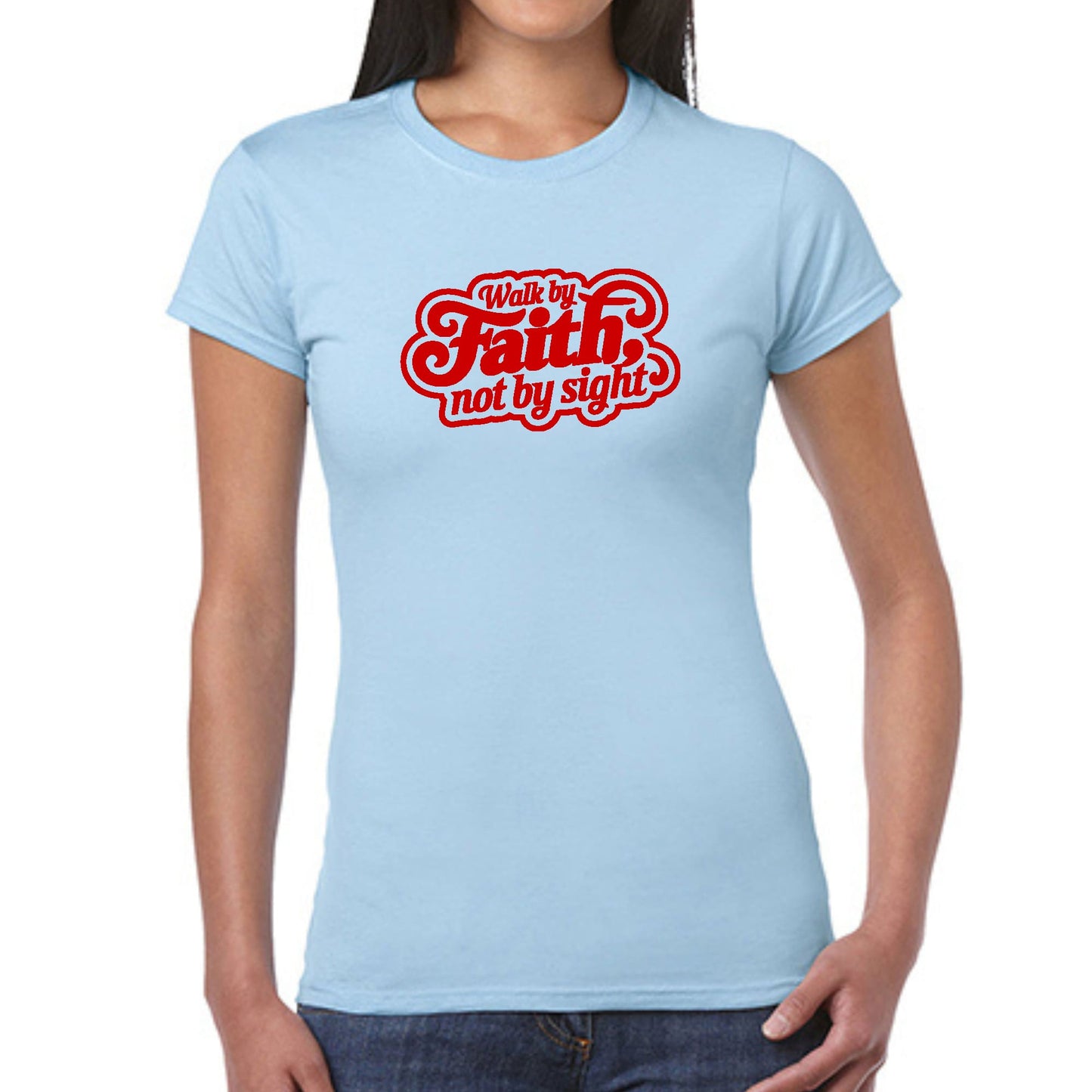 Womens Graphic T-shirt - Walk by Faith - not by Sight-5