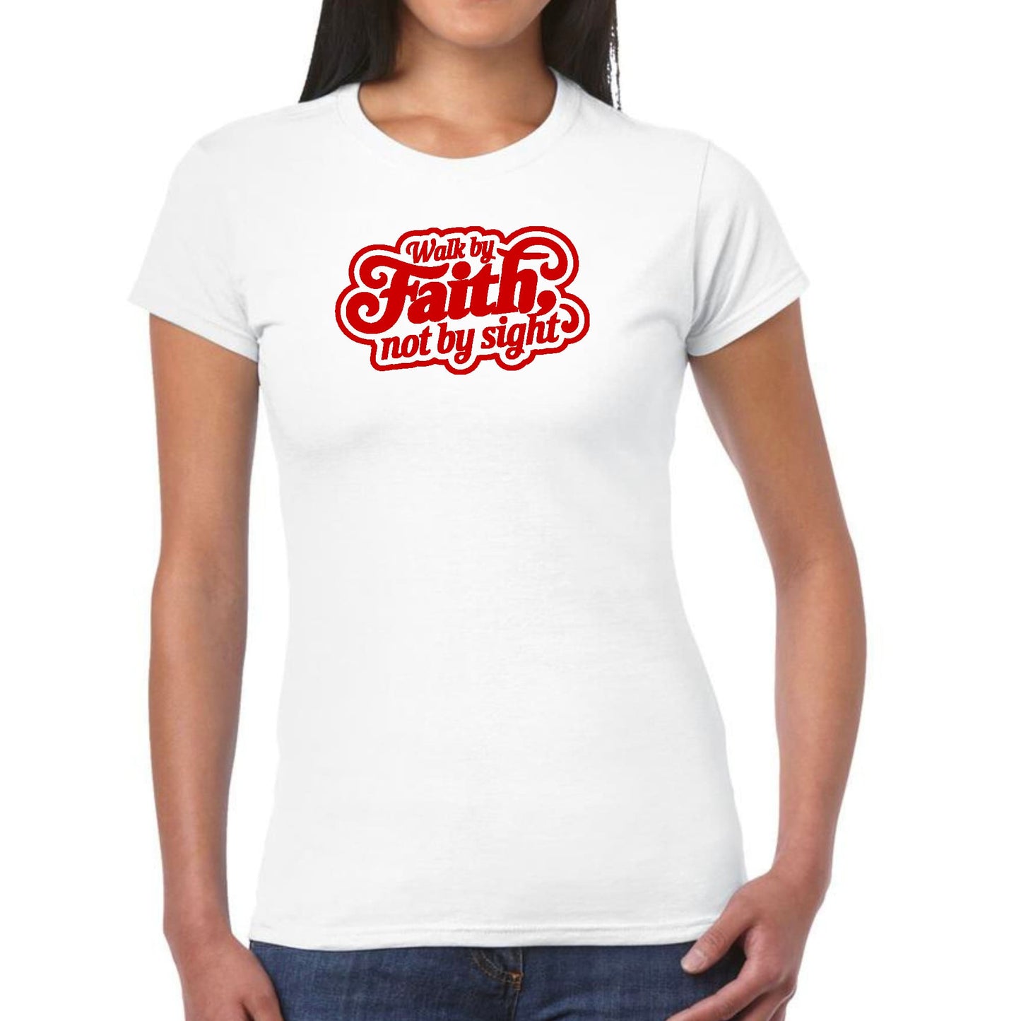 Womens Graphic T-shirt - Walk by Faith - not by Sight-7