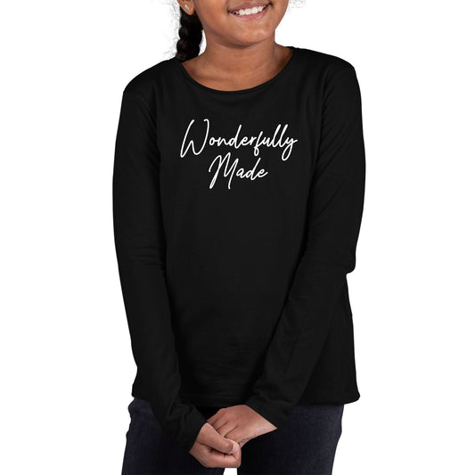 Youth Long Sleeve Graphic T-shirt - Wonderfully Made